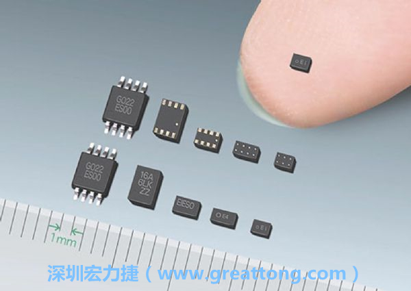 常規(guī)IC與WLP制作的封裝設(shè)計元件，尺寸有極大的差異，WLP僅需晶粒尺寸就有相同的電氣特性。