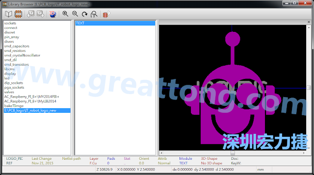 目前這個Library IT_robot_logo_new.mod 只有一個footprint。如何增加更多footprint 到這個library 中呢?