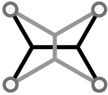 灰色Steiner樹不是最優(yōu)的，但黑色Steiner樹是最優(yōu)的。